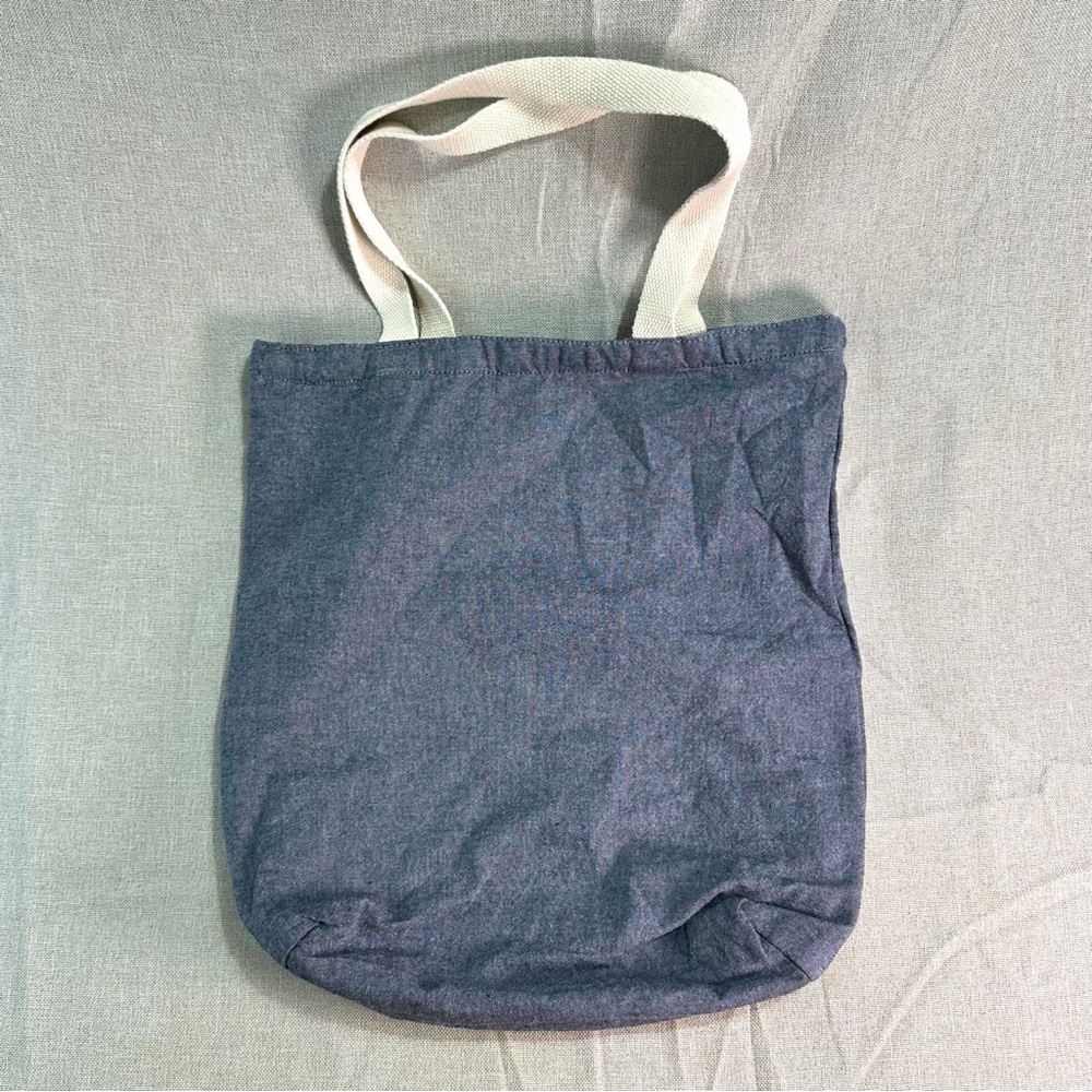 Old Navy Navy Blue Tote with Cream Handles